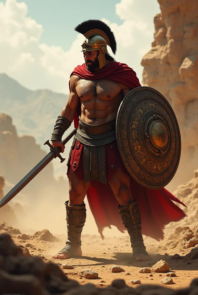 Spartan with Sword and Shield Fighting