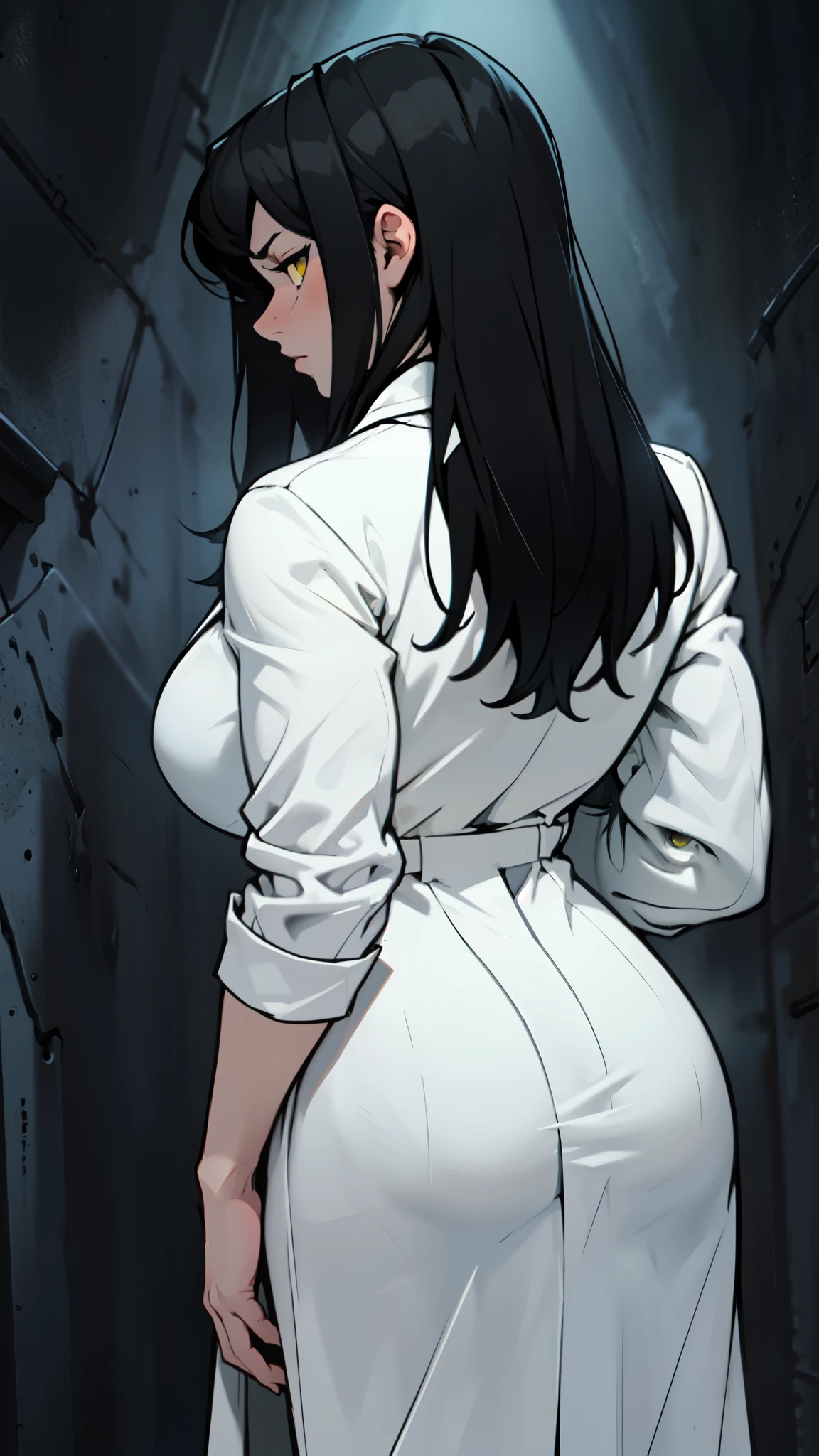 tired black hair yellow eyes pale skin muscular girl toned body large breasts embarrassed huge muscles tired tired dark atmosphere dark atmosphere dark atmosphere dark atmosphere dark atmosphere dark atmosphere dark atmosphere dark atmosphere dark atmosphere dark atmosphere dark atmosphere dark atmosphere feminine huge breasts trench coat rim lighting from behind from behind