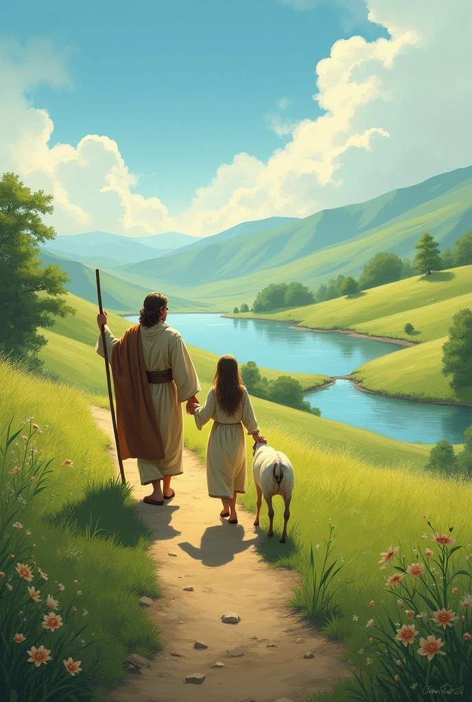 The LORD is my shepherd; I will lack nothing. He makes me lie down in green pastures, guide me meekly to calm waters.”