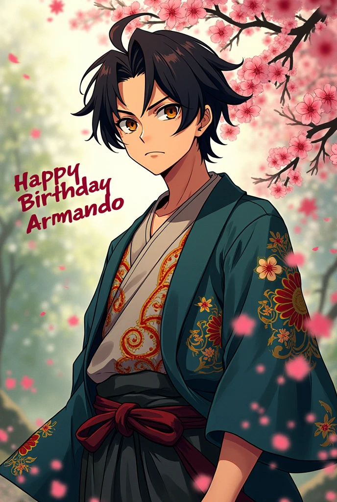 Tanjiro Camado with text that says happy birthday Armando