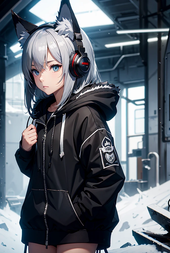 High resolution, hood, headphones, wolf ears, The best quality,