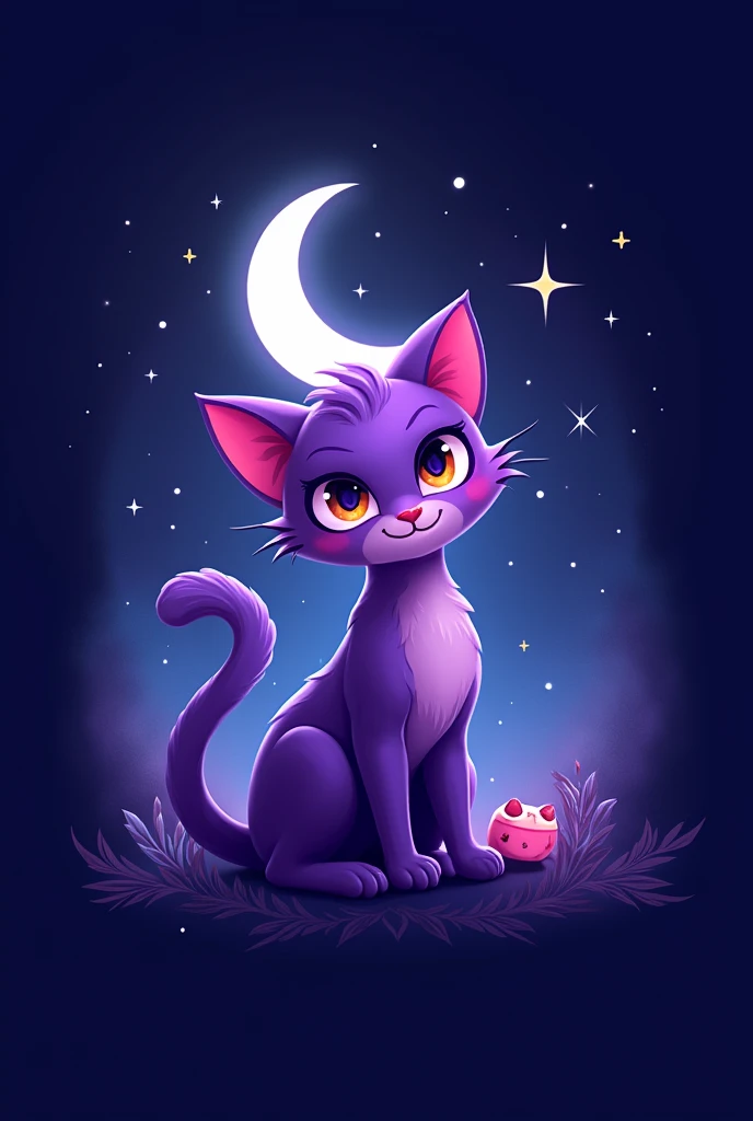 logo, cat, purple, game, twinkle, moon