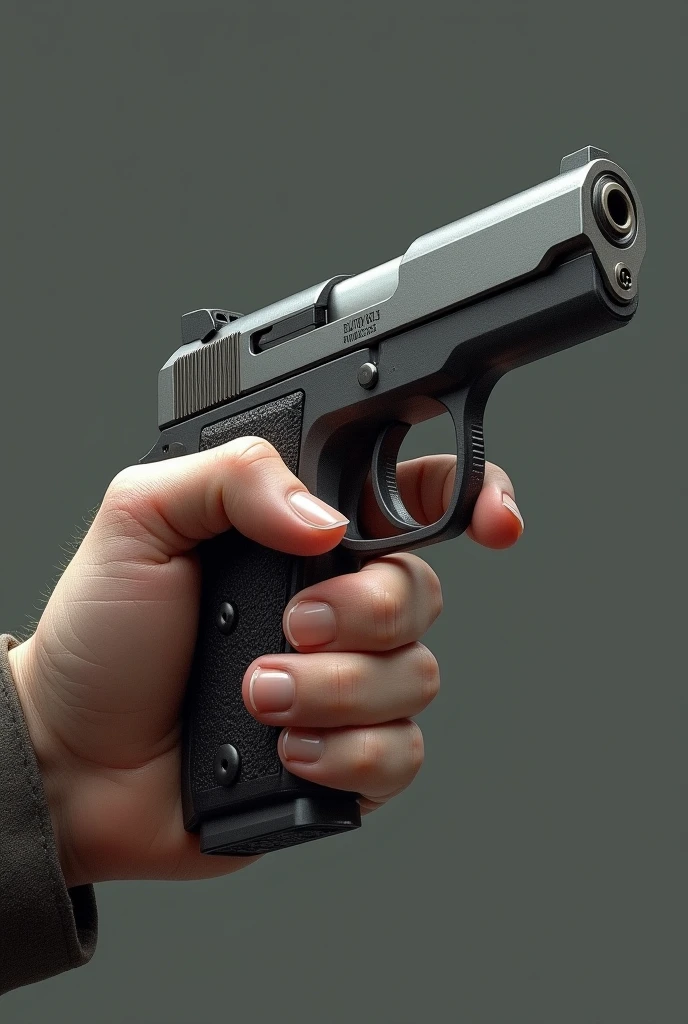 Low ready handgun position, side angle