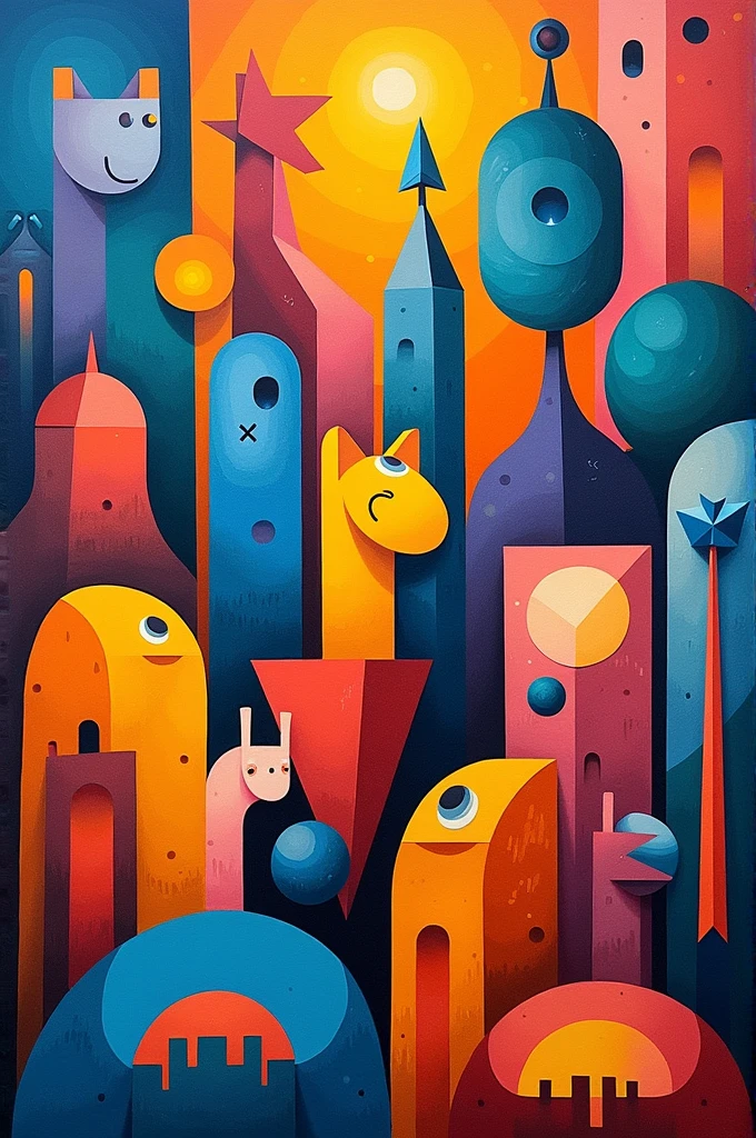 Create a cubism painting for children 