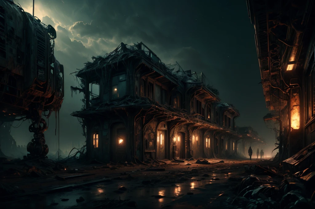 a sad, abandoned station on Mars, a broken robot, nostalgia, red planet, (best quality,4k,8k,highres,masterpiece:1.2),ultra-detailed,(realistic,photorealistic,photo-realistic:1.37),dark moody atmosphere, dramatic lighting, cinematic composition, intricate details, gritty sci-fi, muted color palette, atmospheric haze, decaying architecture, rusted metal, worn and weathered surfaces, sense of isolation and loneliness, melancholic mood, subtle glowing lights, dramatic shadows, sense of scale, overgrown with alien flora, cracked and dusty ground, dilapidated corridors, eerie ambience