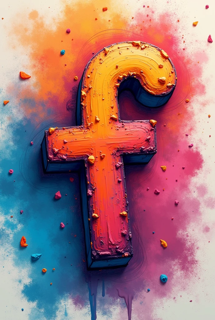 My application is called " f' ", make the logo eye-catching with a vibrant color. This app is about sharing interests, images and to communicate with others and getting a necessary information. Make it easier to draw and colored by oil pastel