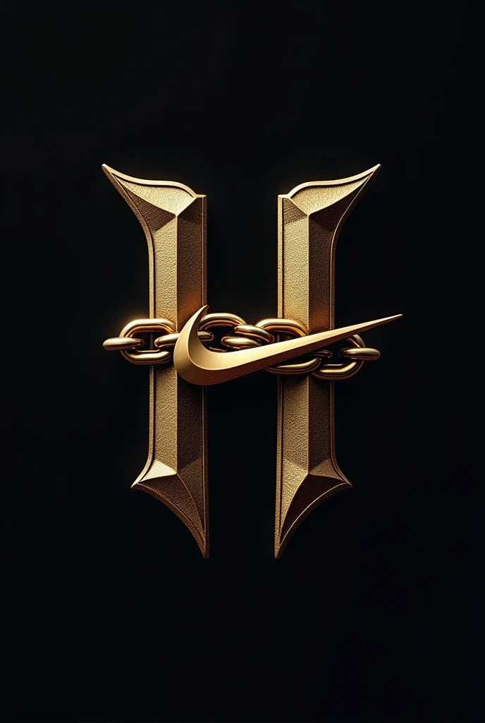 a logo for my store, dark, It's gold chains and Nike clothes, honda, nautical, Yamaha, that looks serious that includes an unrealistic h that looks normal, without realism