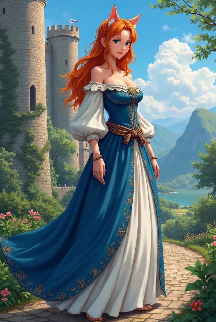Nami from One Piece medieval version without cat ears

