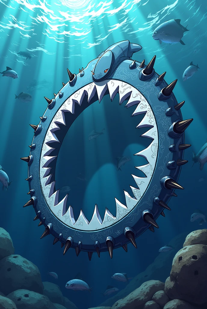 An anime shark weapon chakram