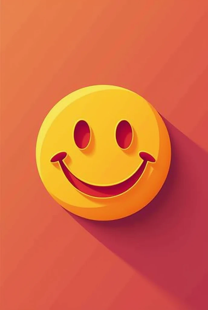 Make a minimalist style smiley face with vibrant colors like orange or red or yellow