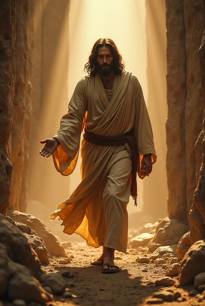 ((best quality)), ((masterpiece)), (detailed), jesus walking on bad