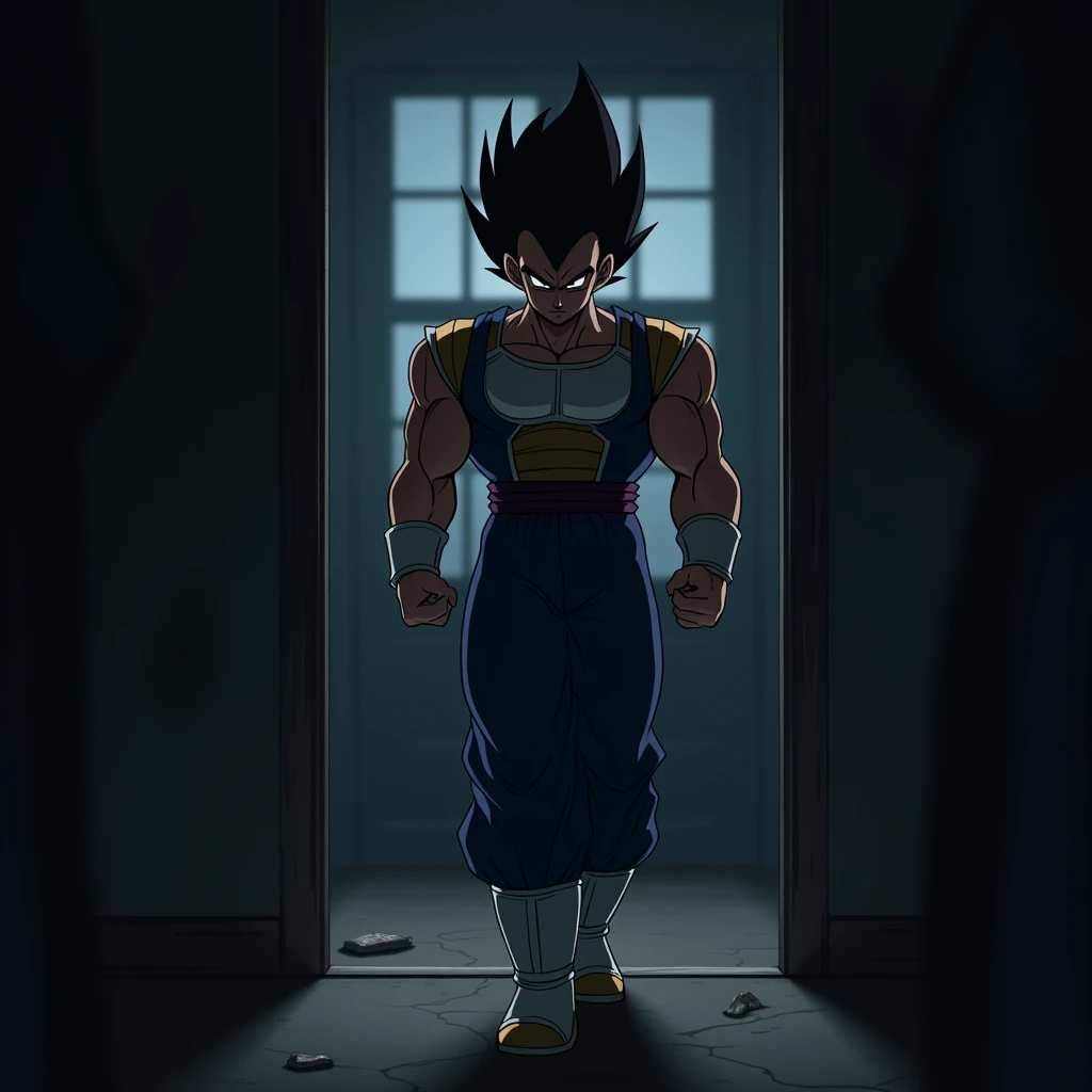 Vegeta enters the house and gets scared