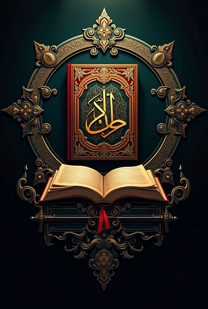 Create a epic logo of "বই আড়ম্বর" with simble of book