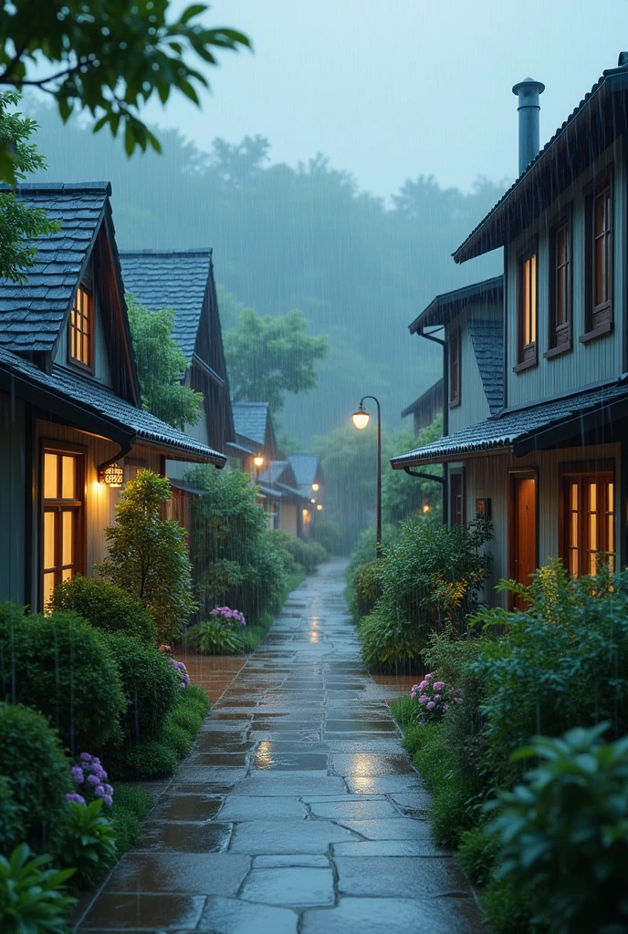 Rain drops on houses 🏘️