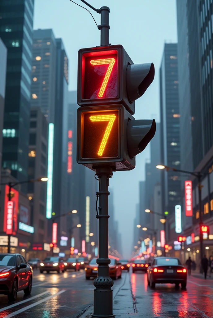 Traffic light with 7-segment display