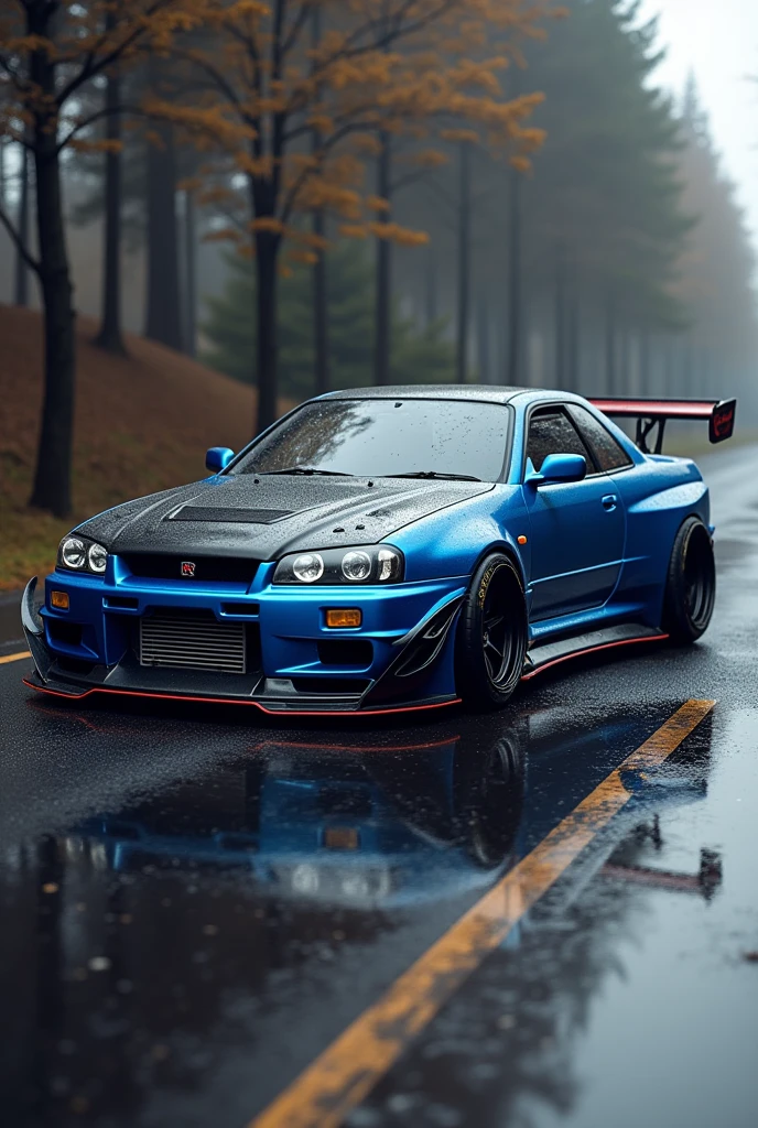 Gtr r32 com body kit pandem, mais de longe