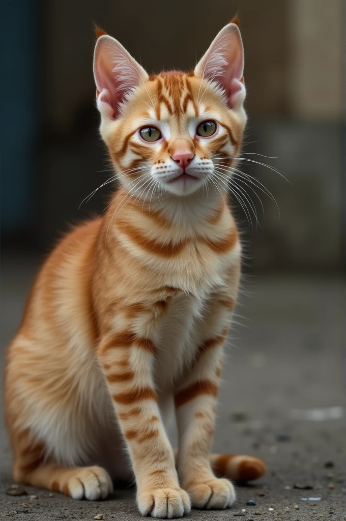 Make a sad cat away from many cats