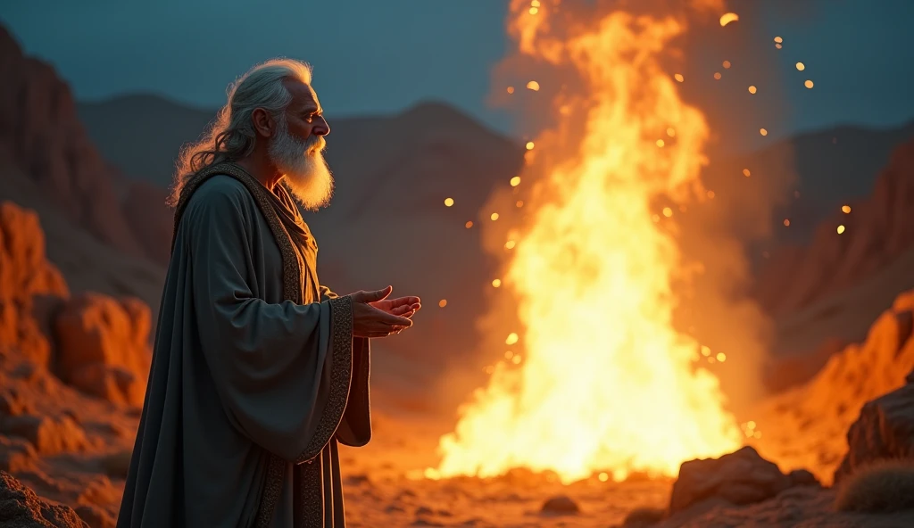 Moses receiving the mission to free the Israelites from slavery