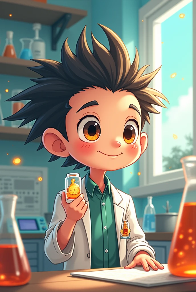 I need an anime image of a doctor cito embryo with his little bottle