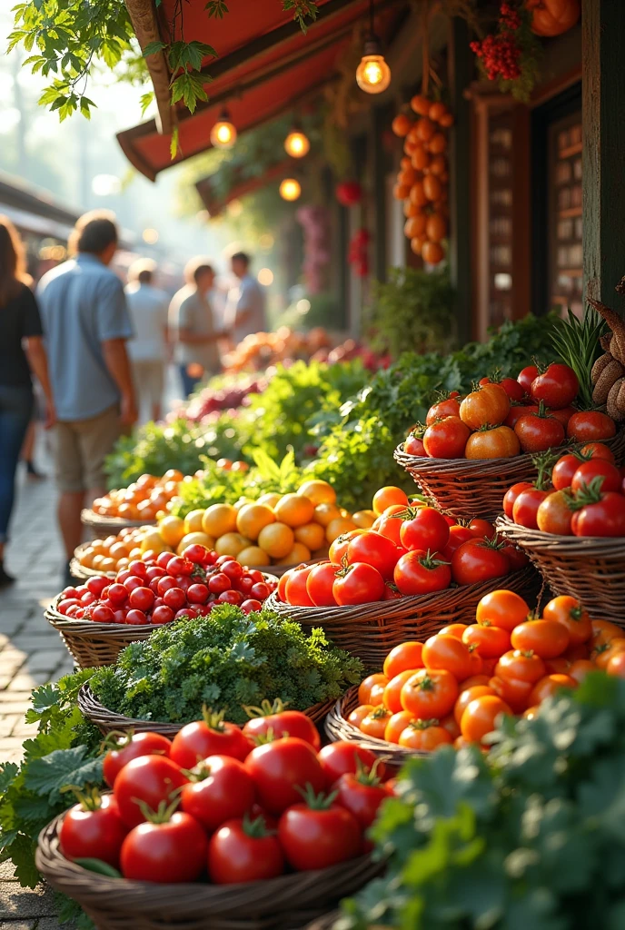 fruit and vegetables
stand