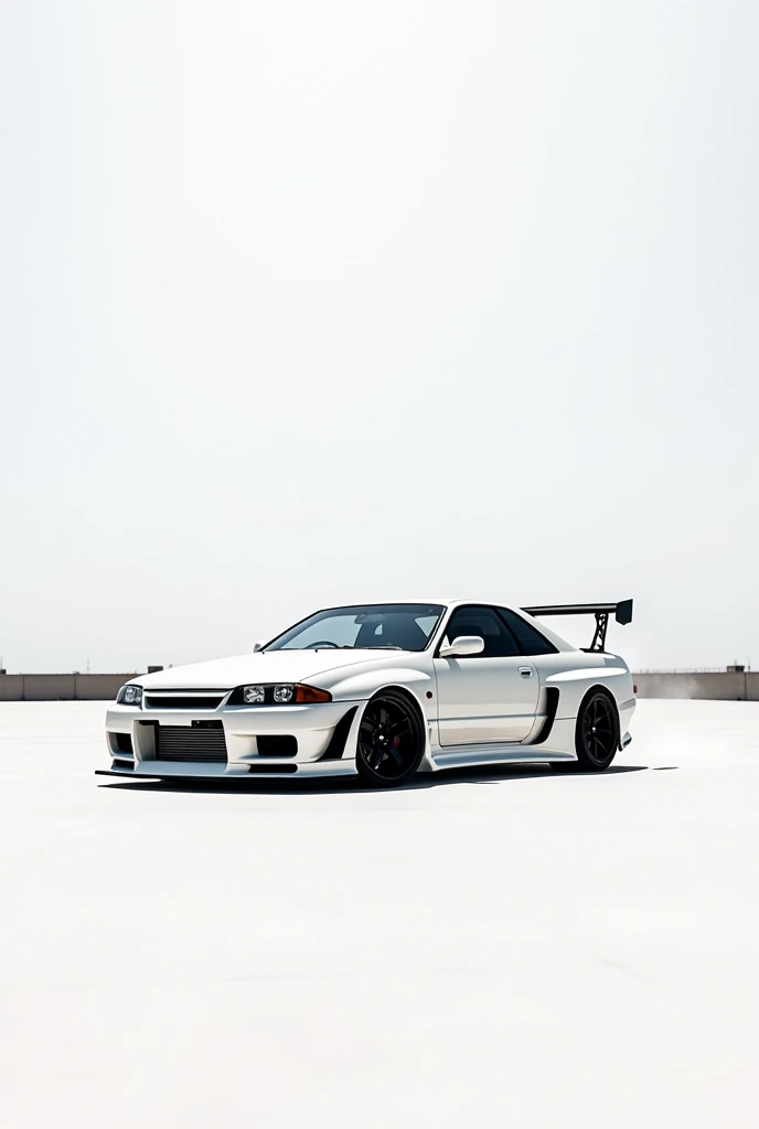 Gtr r32 com body kit pandem, mais de longe branco no drift
