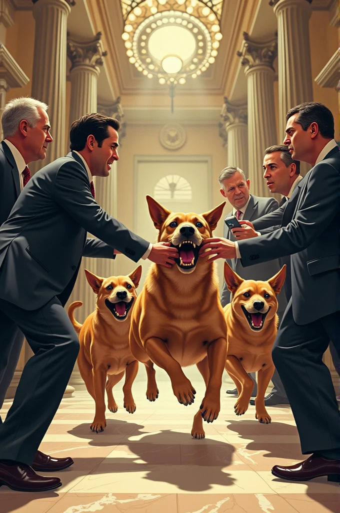Caramel dogs invading the National Congress and biting politicians