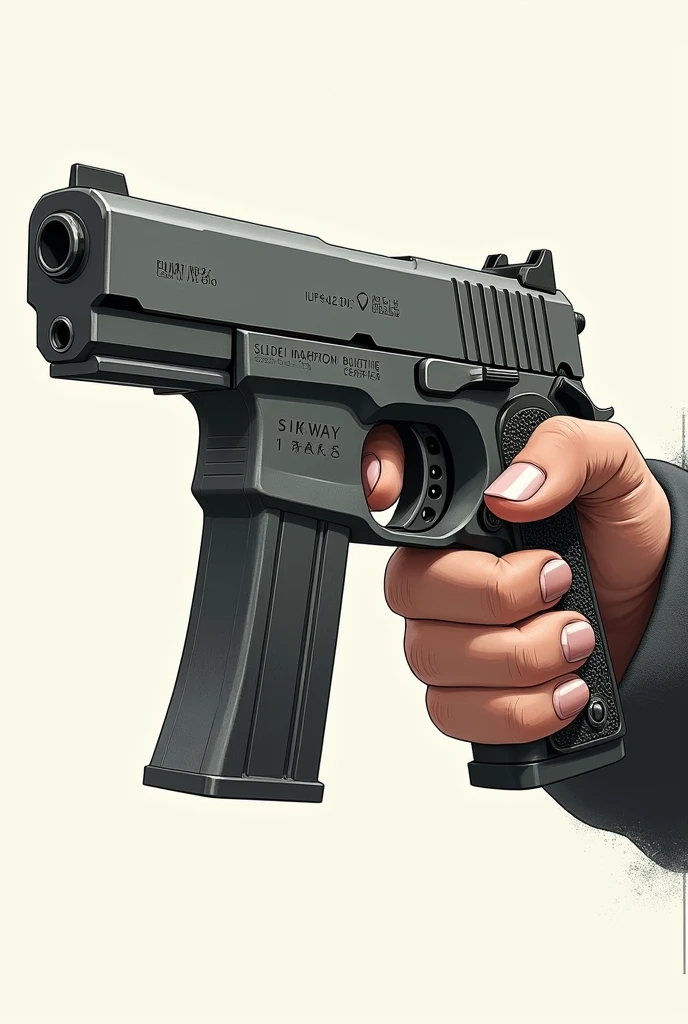 Pistol compressed ready position illustration