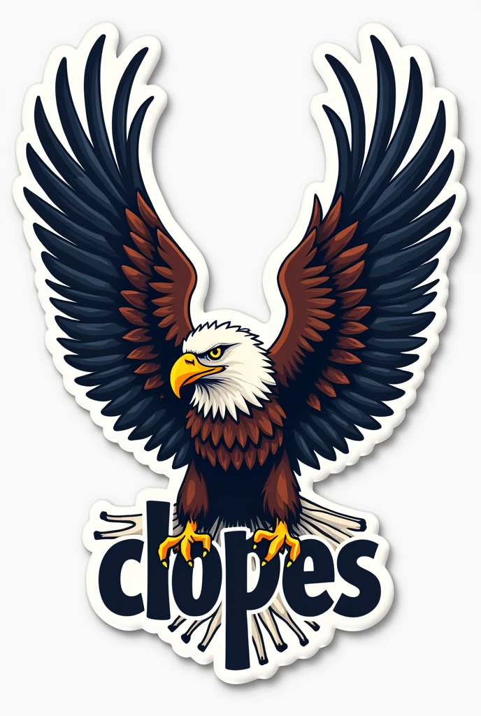vector sticker of an American eagle holding the name Trans Clopes