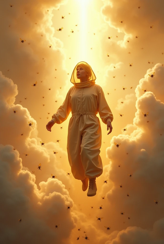 Beekeeper ascending to heaven