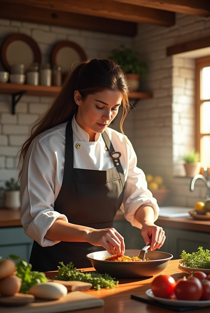 Master chef brunette cooks country