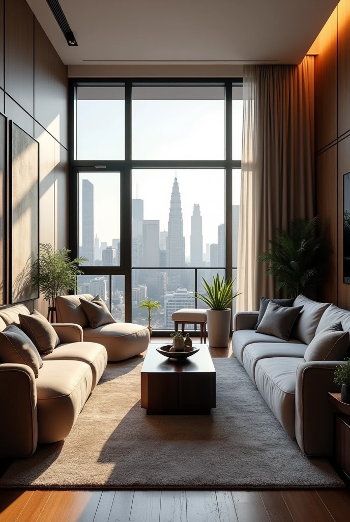 Lucas lives in a spacious and well-decorated apartment, located in an upscale neighborhood of the city. The place has an amazing view of the city, and Lucas likes to have friends over at home. the decor is modern, with designer furniture, but it also has personal touches