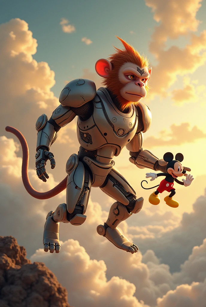 Monkey King Flying Cloud Transforms into Robot and Mickey Mouse