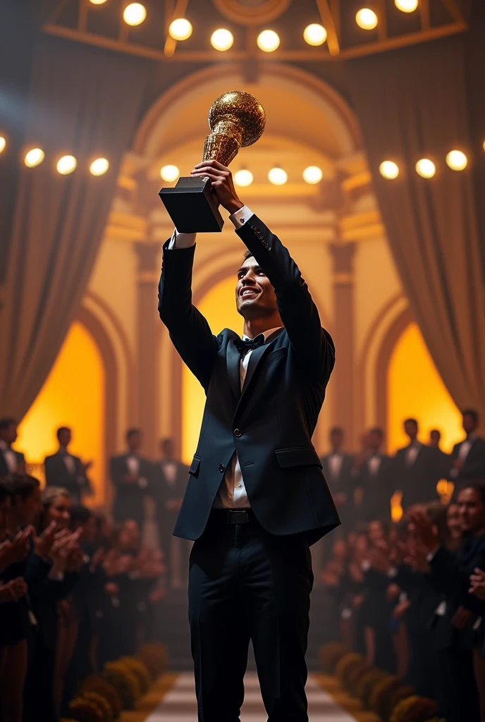 Cristiano Ronaldo winning a golden ball