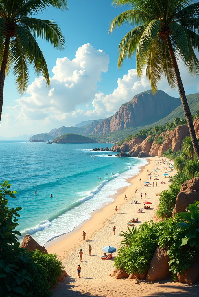 realistic photo of a beach in mexico