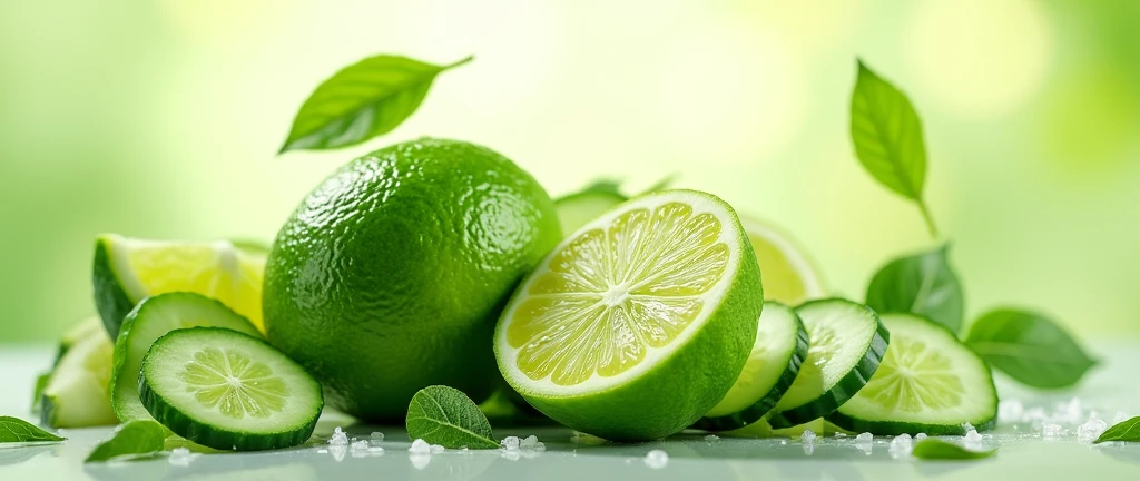 Splash of green lime and lots of cucumber