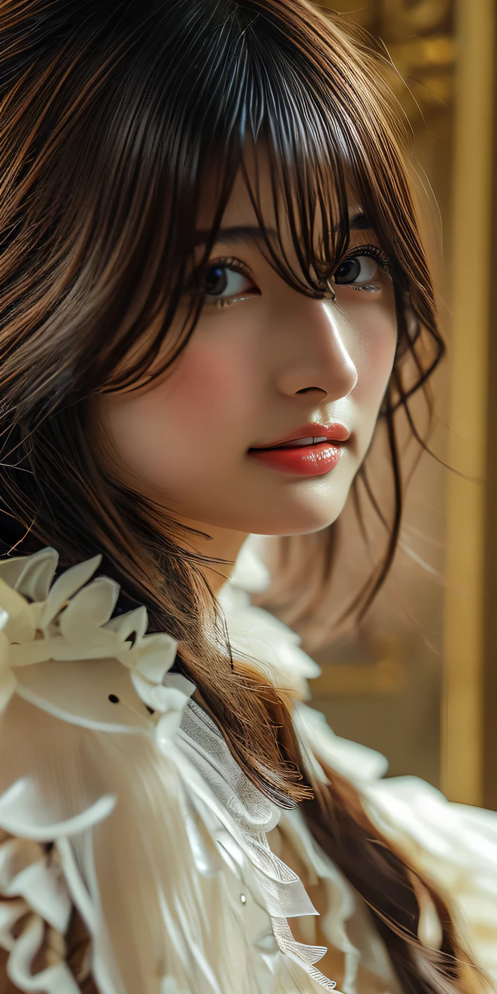 One Girl, (Becoming Marie Antoinette:1.3), (Gorgeous Princess Dresses), (Beautiful Japanese idol portrait photos),
(RAW Photos, Highest quality), (Realistic, Realistic:1.4), masterpiece, 8K Portrait,
Very delicate and beautiful, Very detailed, 2k wallpaper, wonderful, In detail, Very detailed CG unity 8k wallpaper, Very detailedな, High resolution, Soft Light,
Beautiful detailed girl, Very detailed eyes and face, Beautiful and sophisticated nose, Beautiful details,
(Photoshoot at the Palace of Versailles:1.3), Cinema Lighting,
Perfect Anatomy, Slender body, Very huge and lewd breasts bigger than her face, Medium Hair, Dynamic Angle, A light smile,
