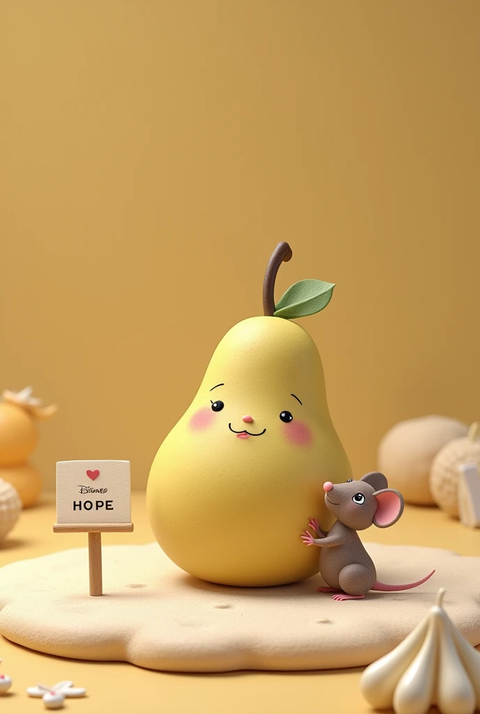Little pear on dough sui mouse with a sign that means she has hope for my tiktok profile picture