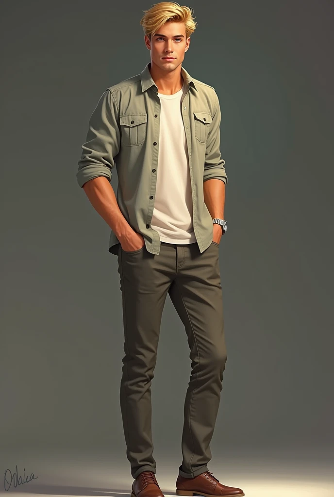 Daniel is a calm and charming looking man.. He has 1,80m de altura, blondes, which only adds to its charm. your eyes are brown, warm and convey a sense of security and comfort. He maintains a healthy physique, but he&#39;s not obsessed with the gym. Daniel prefers a more casual style, wearing cotton shirts, comfortable pants and practical shoes, reflecting your laid-back personality.