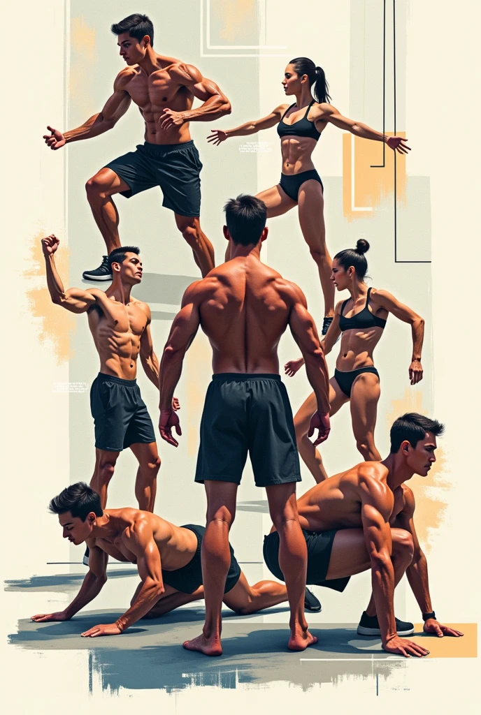 Create a collage about calisthenics 
