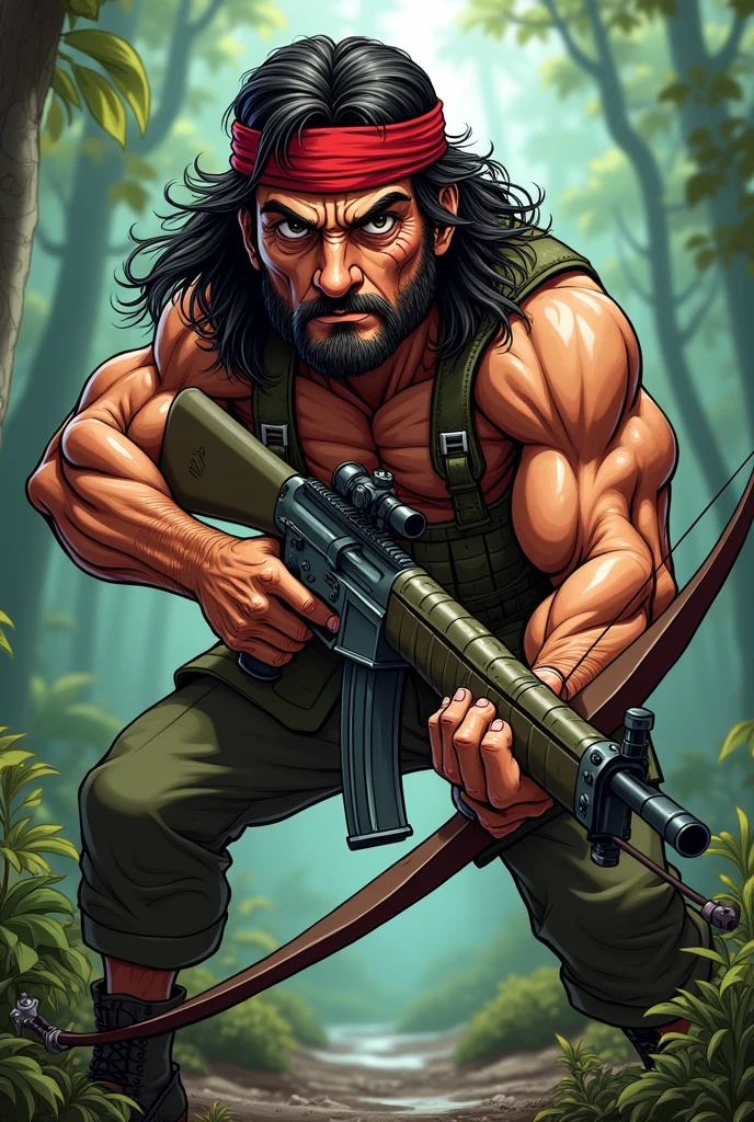 character from the movie Rambo, in cartoon form