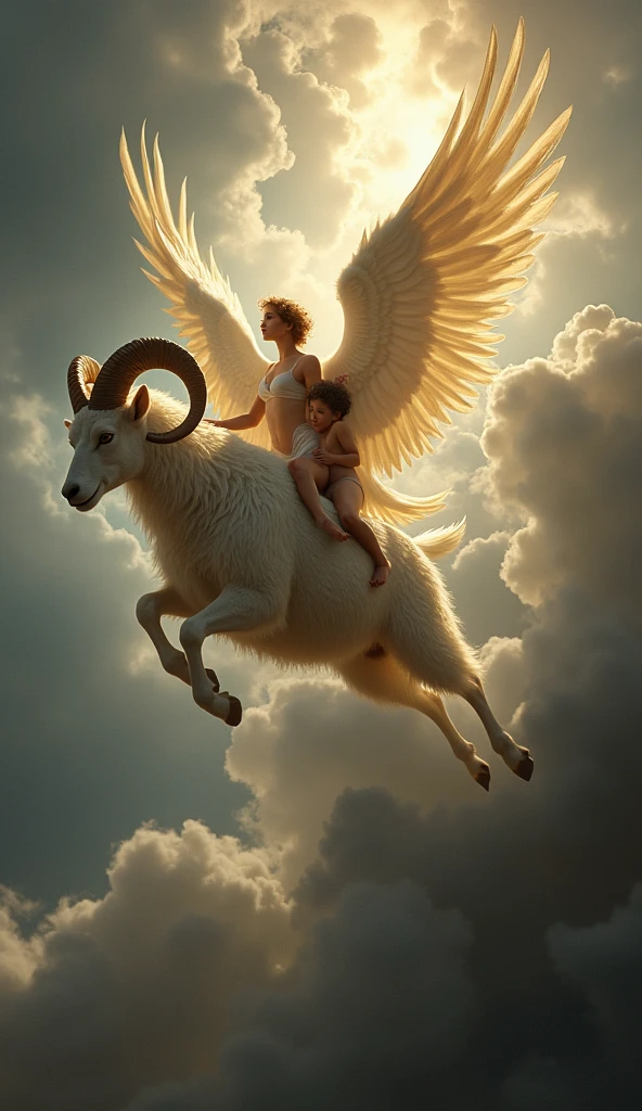 Nefele, the goddess of clouds, to save your children, Frixo to Go, to be sacrificed. Chrysomalus flew through the skies, carrying the two brothers away from danger.