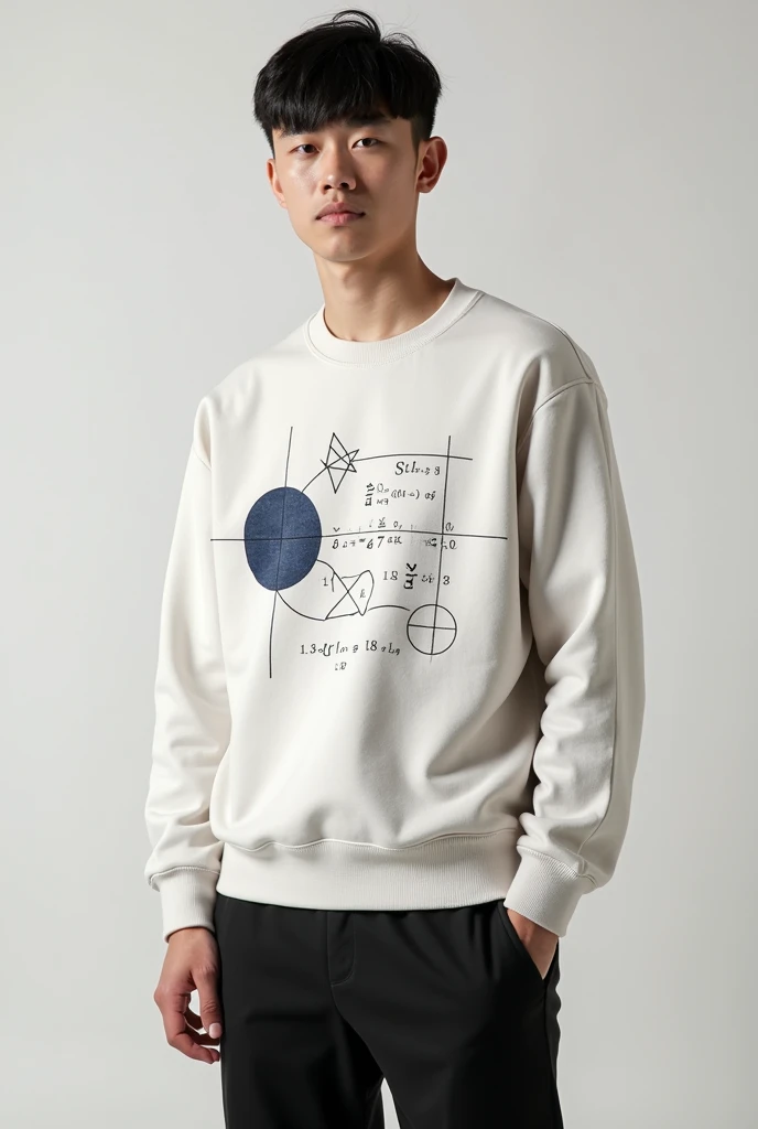 A sweatshirt for promoting mathematics with minimalist designs with more mathematics