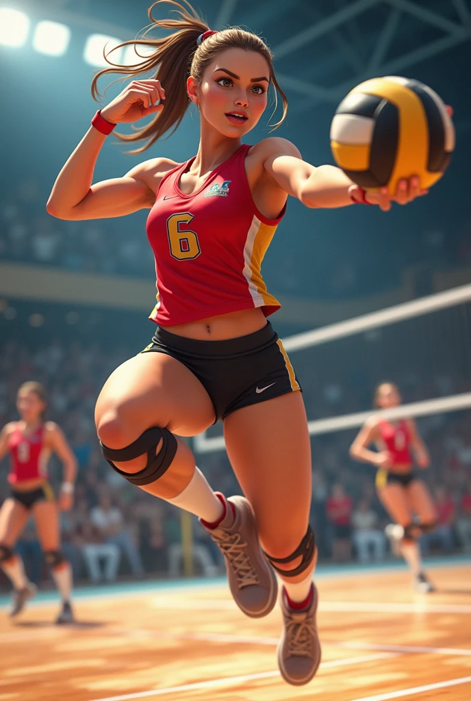 girl volleyball player on four