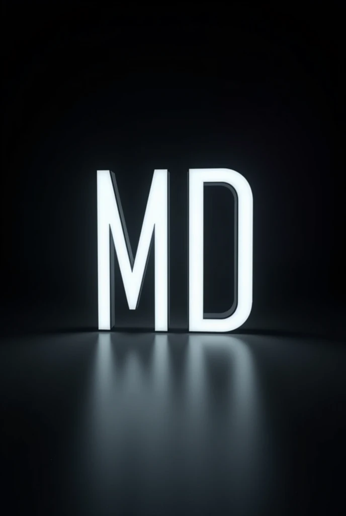 
a photo on a black background with MD written in capital letters and in white and in the style of a kpop company