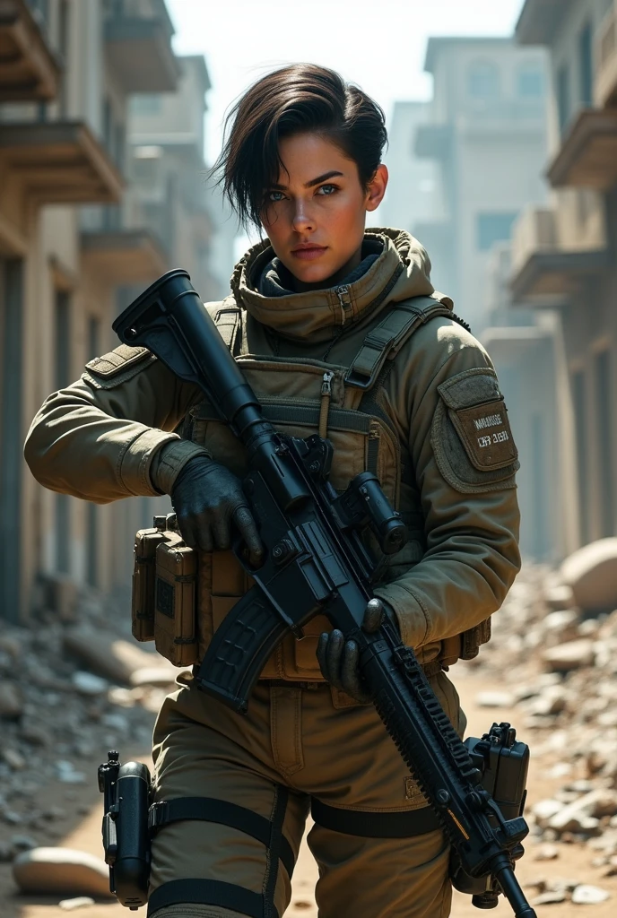Create a Call of Duty Modern Warfare character inspired by actress Emma Appleton with the game's graphics