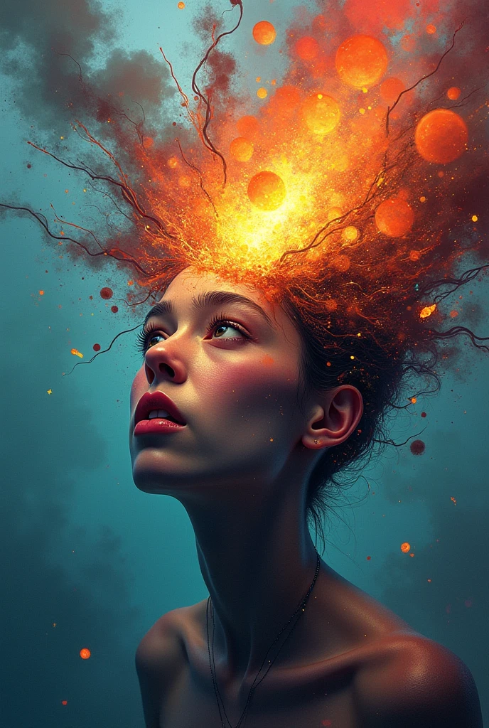 Person with exploding mind 