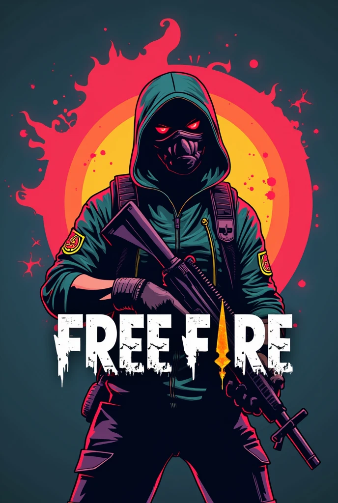 A logo of a drawing of the free fire game