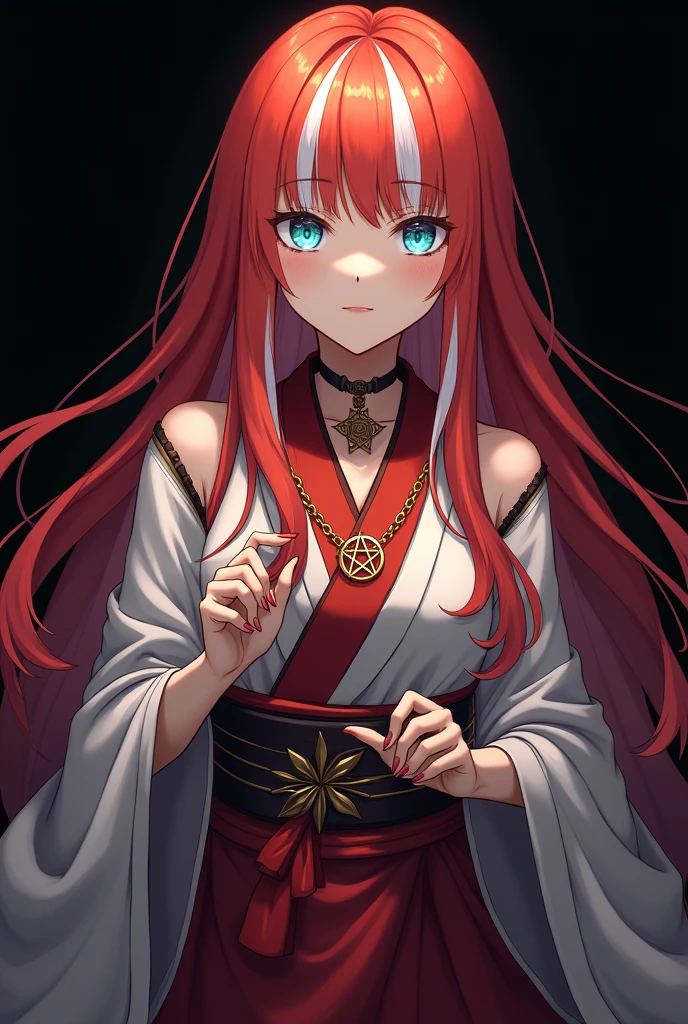 (((masterpiece, best quality, high quality,))), fury, woman, long red hair, bangs, red eyes, absurd, abstract, anger, (gothic:1.33), Junji Ito, inside an ancient temple,
