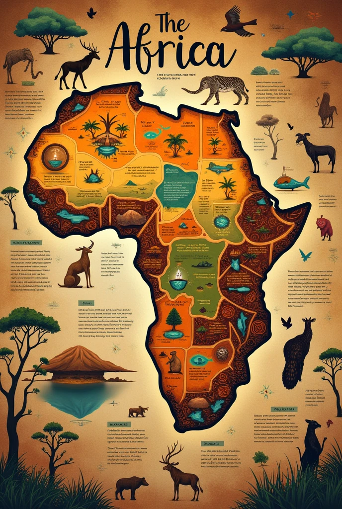 A poster board with the region fo africa
