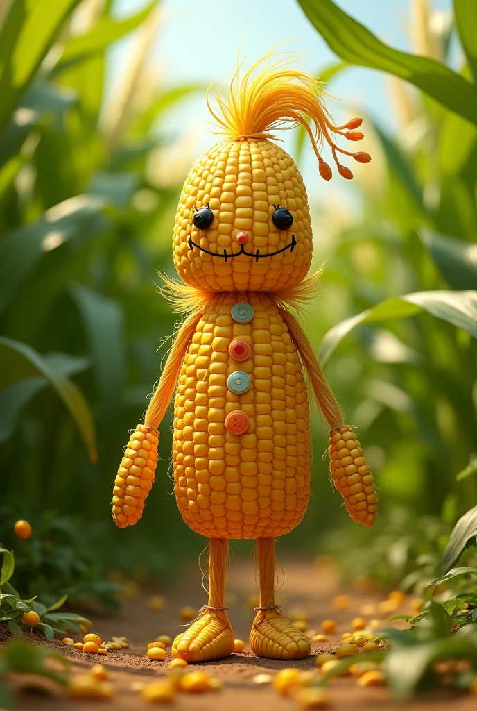 Make me an avatar image of a corn doll to compete in an avatar battler tournament where they fight corn against corn 